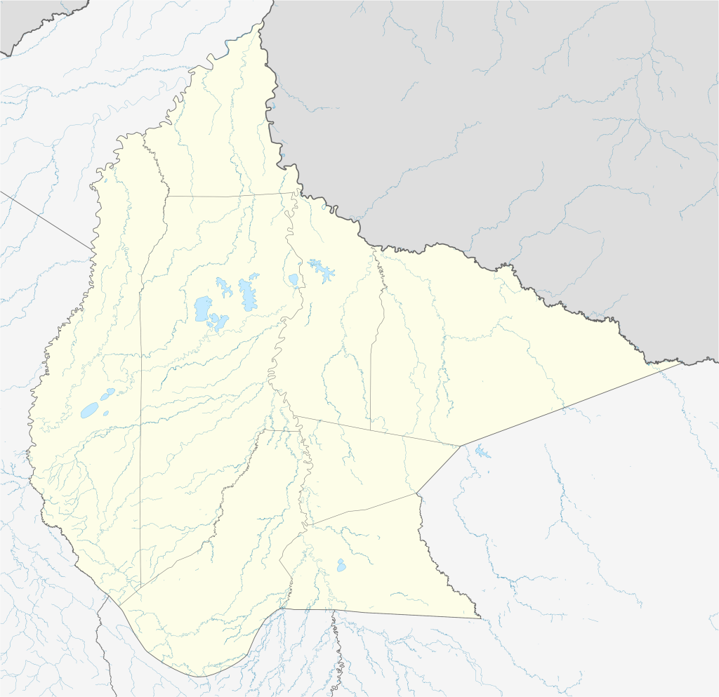 Mapa mudo del departamento del Beni.