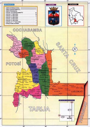 Mapa político del departamento de Chuquisaca