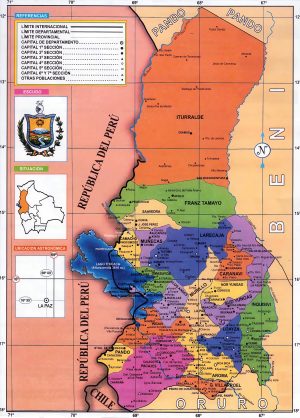 Mapa político del departamento de La Paz (Bolivia)