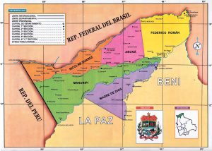 Mapa político del departamento de Pando