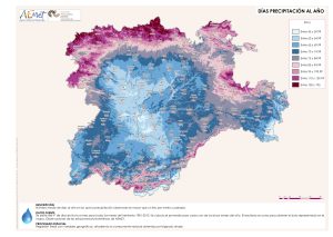 Días de precipitación al año en Castilla y León.
