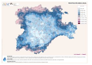 Precipitación media anual en Castilla y León.