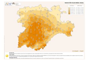 Radiación solar anual en Castilla y León.