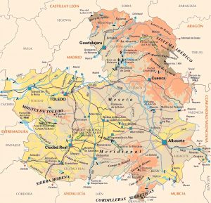 Mapa en relieve de Castilla y León.