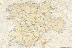 Mapa en relieve sombreado de Castilla y León.