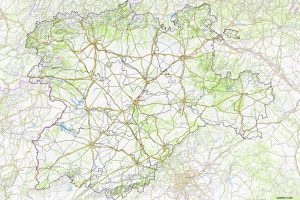 Mapa físico de la comunidad autónoma de Castilla y León.