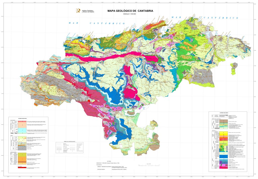 Mapa geológico de Cantabria.