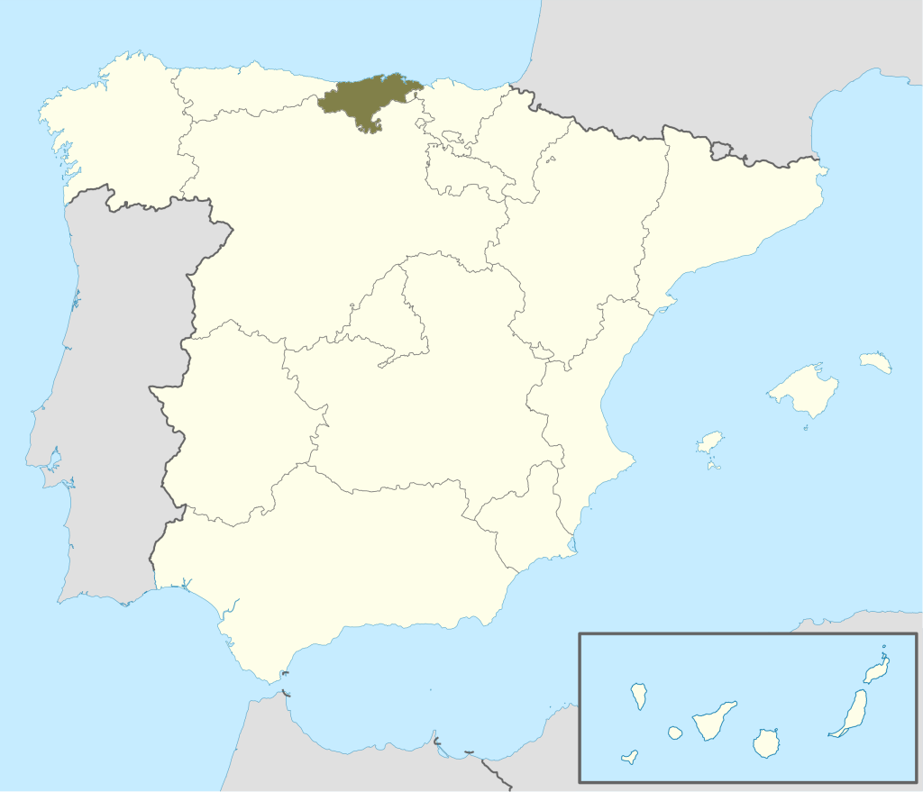 Mapa de ubicación de Cantabria.