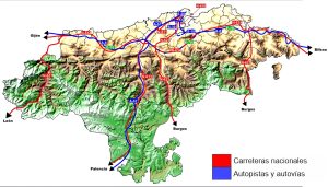 Red de carreteras del Estado Español en Cantabria.