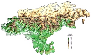 Mapa físico en blanco de Cantabria.