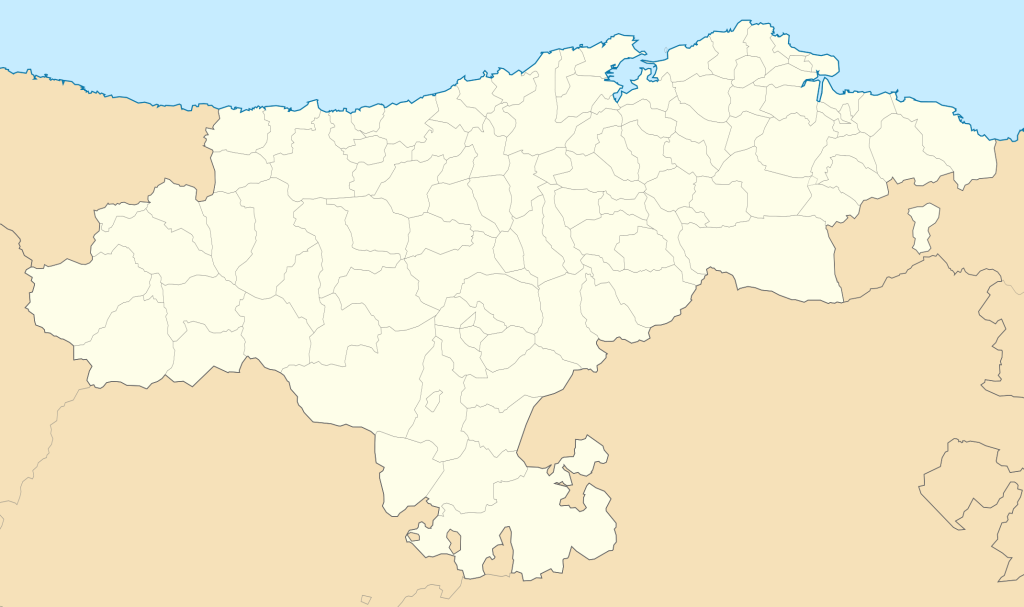 Mapa mudo de Cantabria.