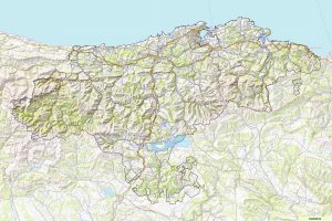 Mapa topográfico de Cantabria.
