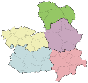 Mapa mudo de las provincias de Castilla-La Mancha.