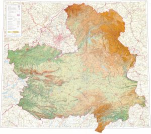 Mapa físico de la comunidad autónoma de Castilla-La Mancha. Mapa físico de la comunidad autónoma de Castilla-La Mancha.