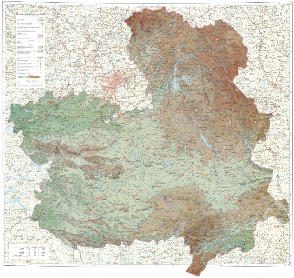 Mapa de Castilla-La Mancha.