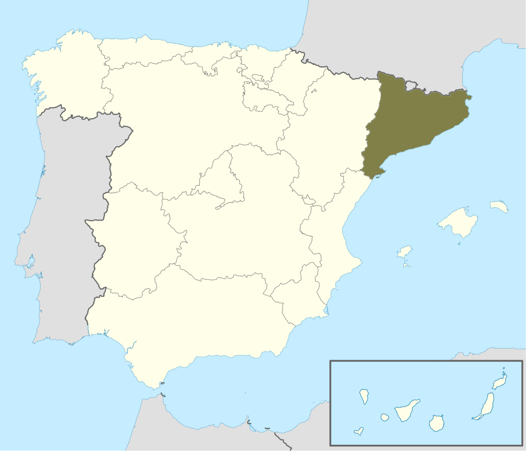 Mapa de ubicación de Cataluña.