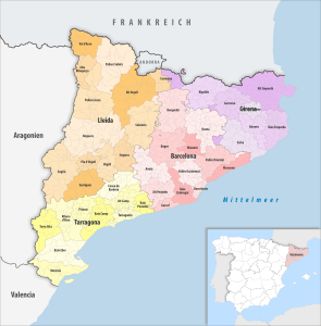 Mapa de las comarcas de la comunidad autónoma de Cataluña. Mapa de las comarcas de la comunidad autónoma de Cataluña.