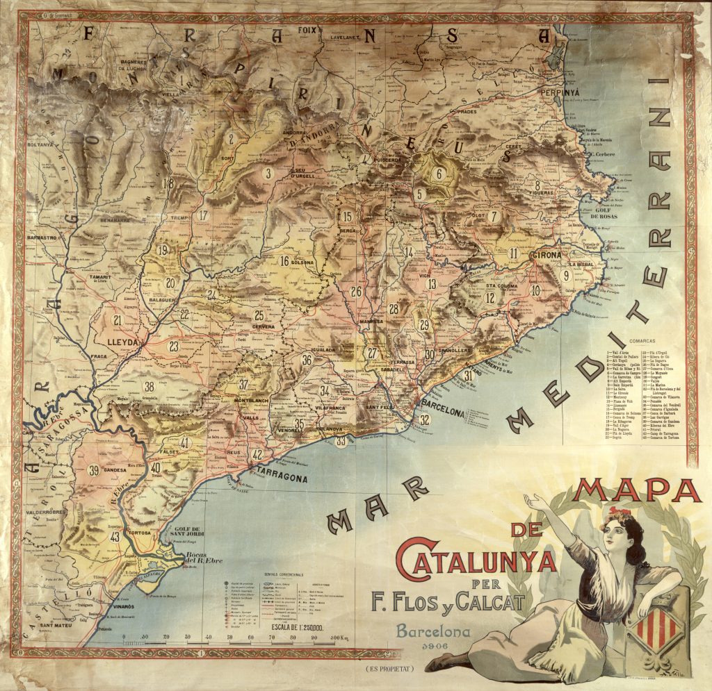 Mapa de Catalunya de 1906.
