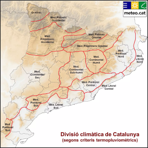 División climática de Cataluña. División climática de Cataluña.