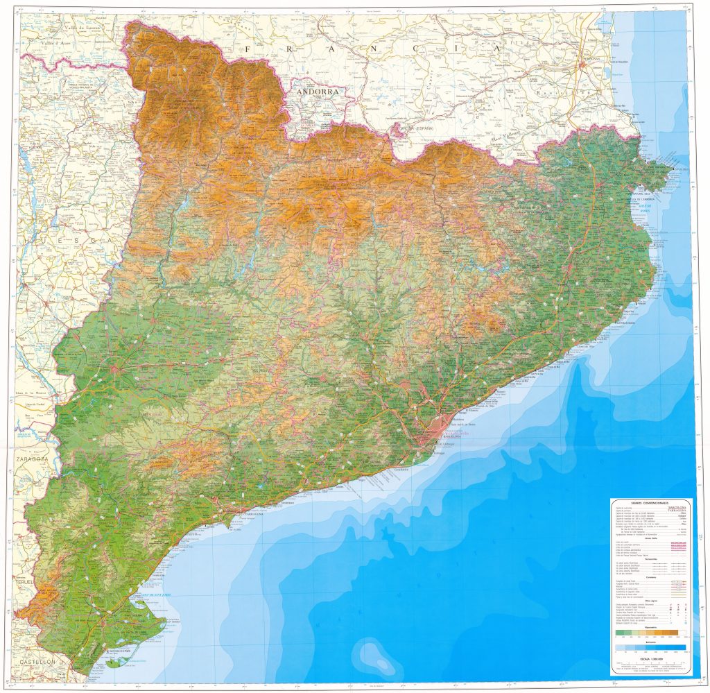 Mapa de Cataluña.