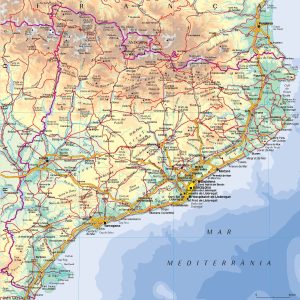 Mapa físico de Cataluña
