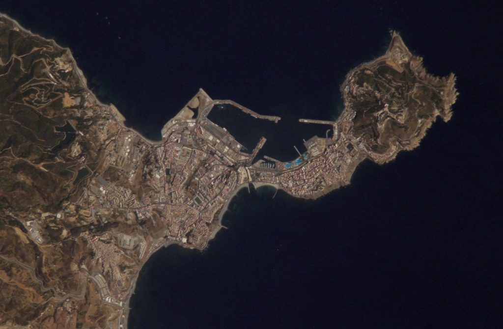 Imagen satélite de Ceuta.