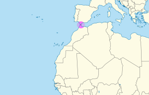 Mapa de localización de Ceuta en su región.