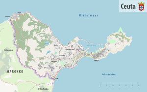 Mapa de la ciudad autónoma de Ceuta. Mapa de la ciudad autónoma de Ceuta.