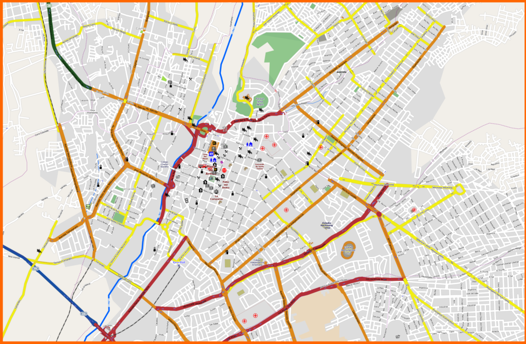 Mapa de la ciudad de Arequipa.