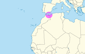 Mapa de localización de Melilla en su región.