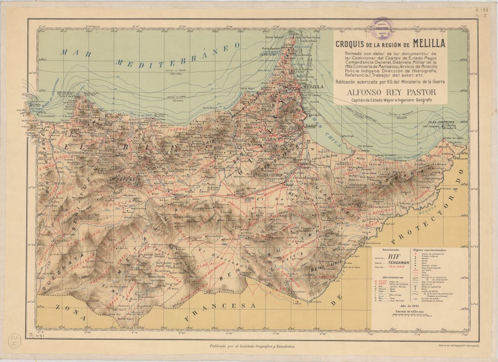 Croquis de la región de Melilla 1921.