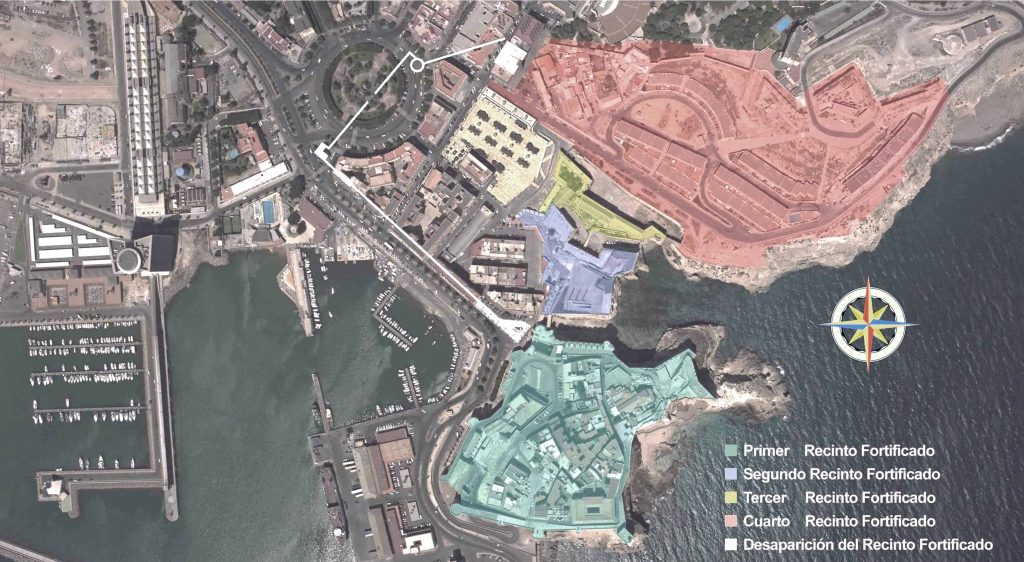 Vista satélite de Melilla la Vieja.