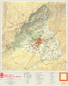 Mapa topográfico de la Comunidad de Madrid.