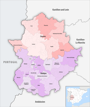 ¿Cuáles son los partidos judiciales de Extremadura?