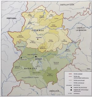 ¿Cuáles son las provincias de Extremadura?
