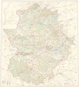 Mapa topográfico de Extremadura.