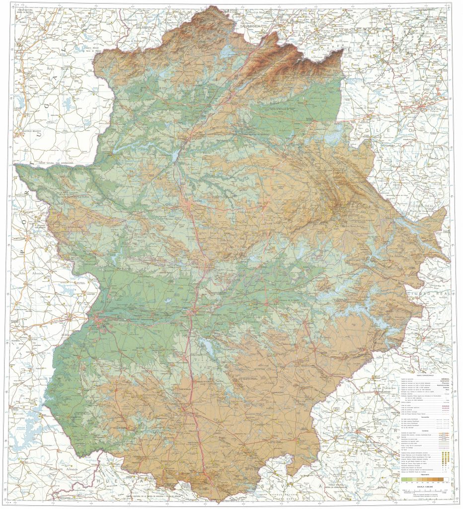 Mapa de Extremadura.