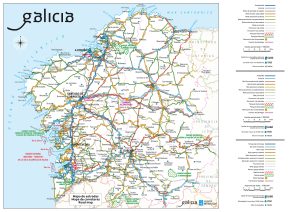 Mapa de carreteras de la comunidad autónoma de Galicia. Mapa de carreteras de la comunidad autónoma de Galicia.