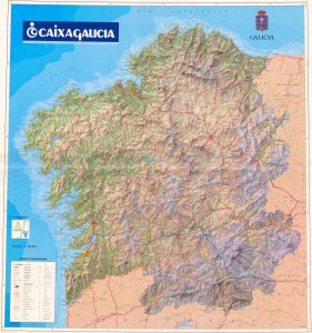 Mapa físico de la comunidad autónoma de Galicia. Mapa físico de la comunidad autónoma de Galicia.