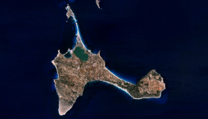 Isla de Formentera vista desde satélite.