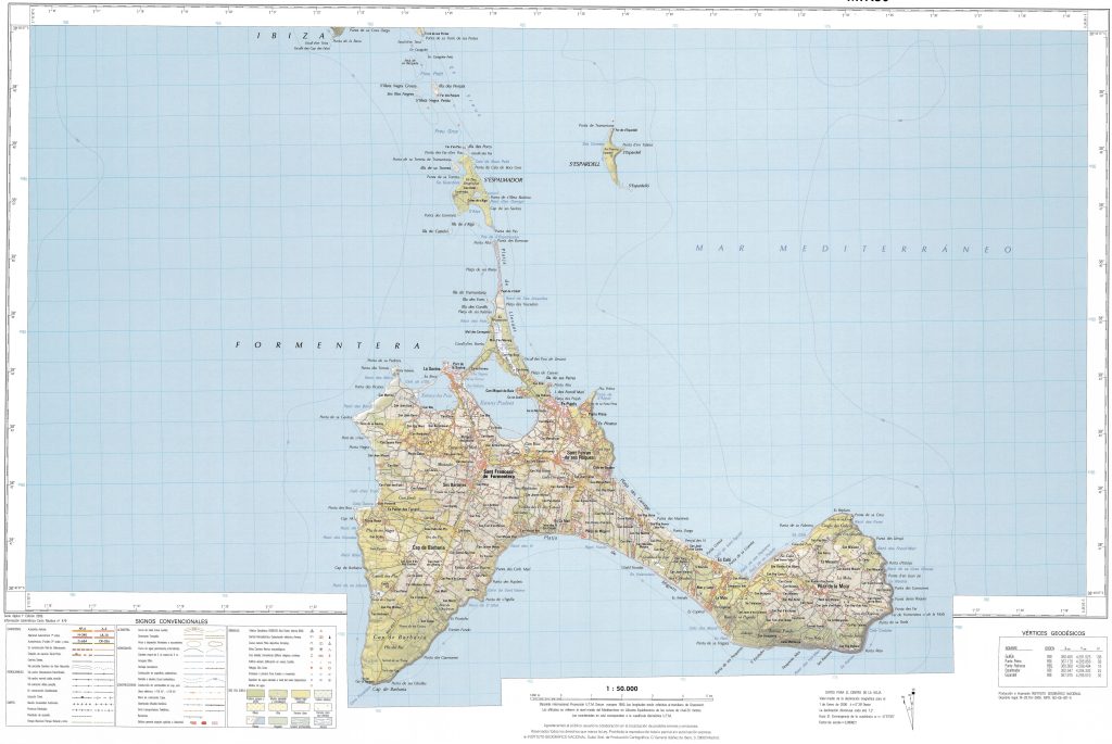 Mapa de la isla de Formentera.