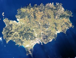 Isla de Ibiza desde el espacio el 22 de marzo de 2013.