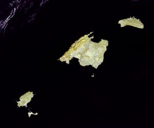 Imagen de satélite de las Islas Baleares.