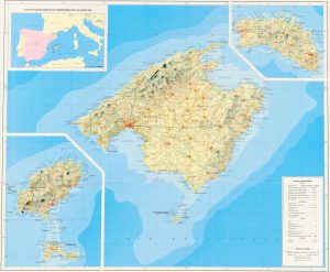 Mapa topográfico de las Islas Baleares. Mapa topográfico de las Islas Baleares.