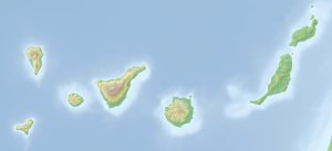 Mapa físico en blanco de las Islas Canarias.