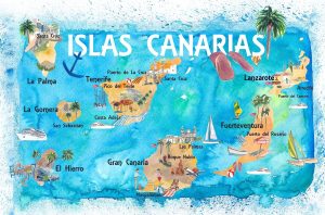 Mapa turístico pictórico de Canarias