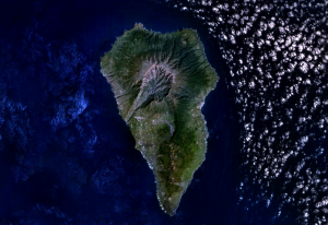 Imagen satelital de La Palma.
