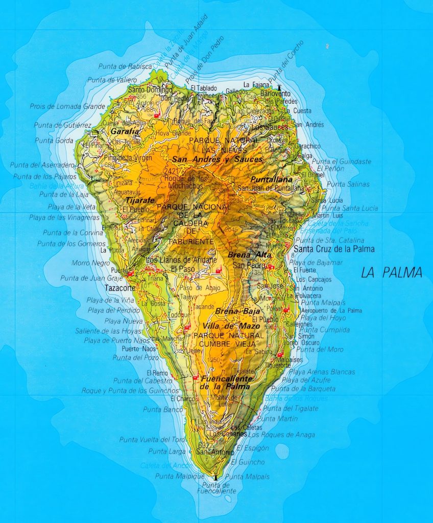 Mapa de La Palma.