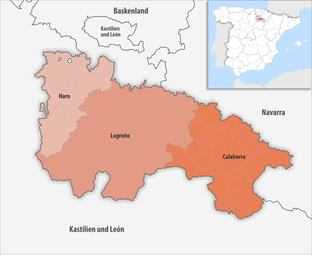 Mapa de los partidos judiciales de La Rioja.
