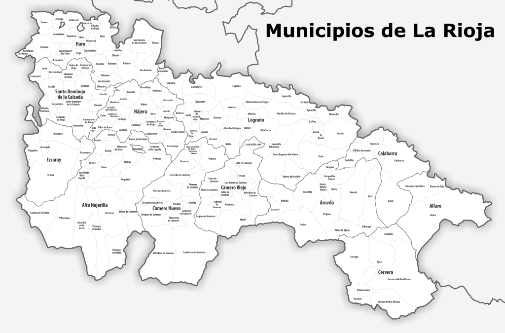 Mapa de los municipios de La Rioja.